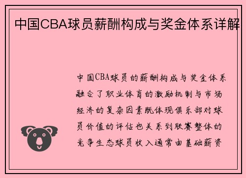 中国CBA球员薪酬构成与奖金体系详解