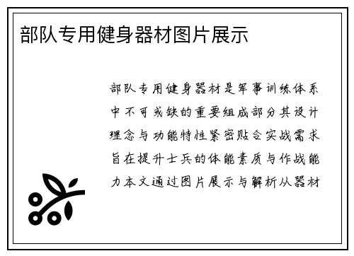 部队专用健身器材图片展示